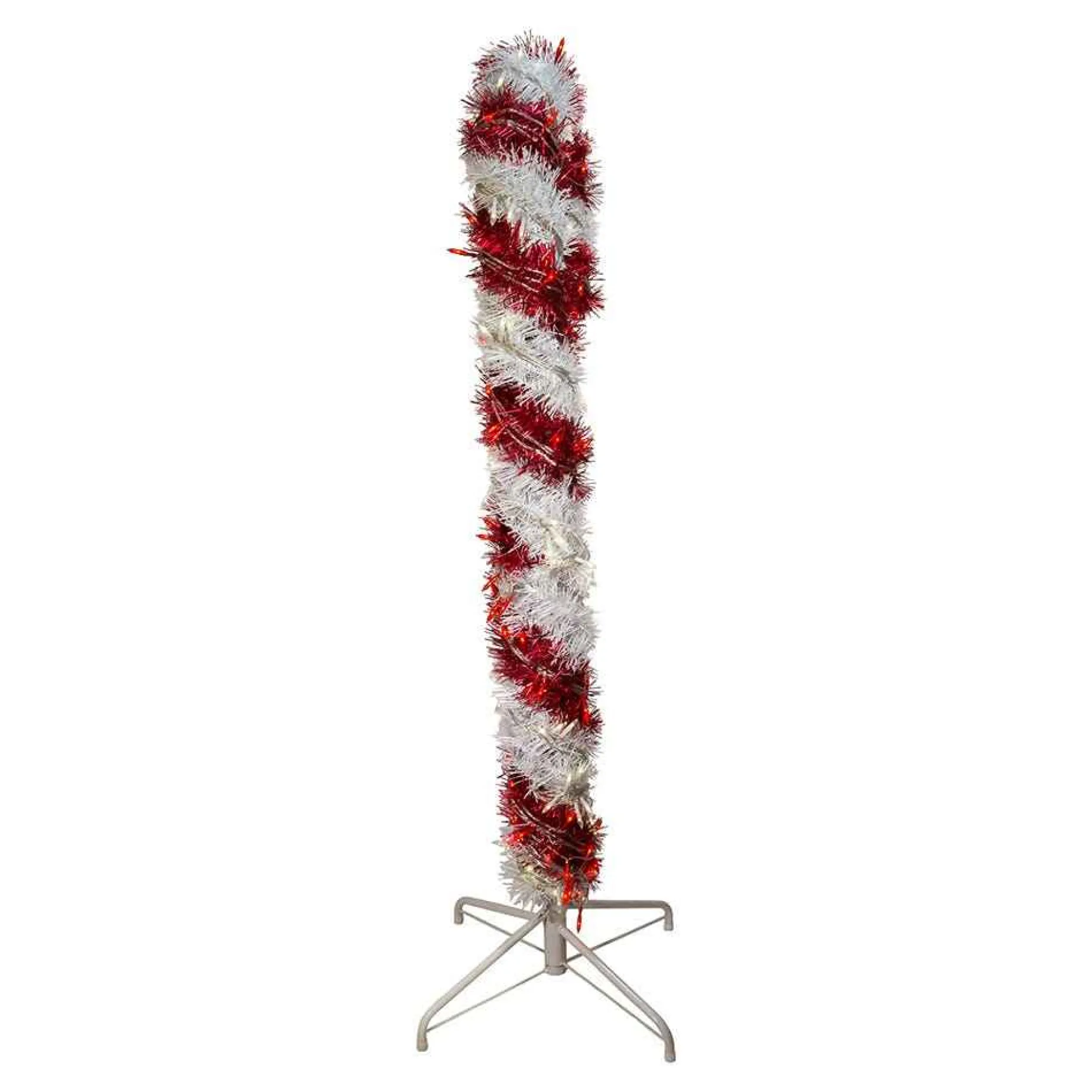 Kurt Adler Lawn And Outdoor Decor* 4-Foot Pre-Lit Red And White Led Tinsel Candy Cane