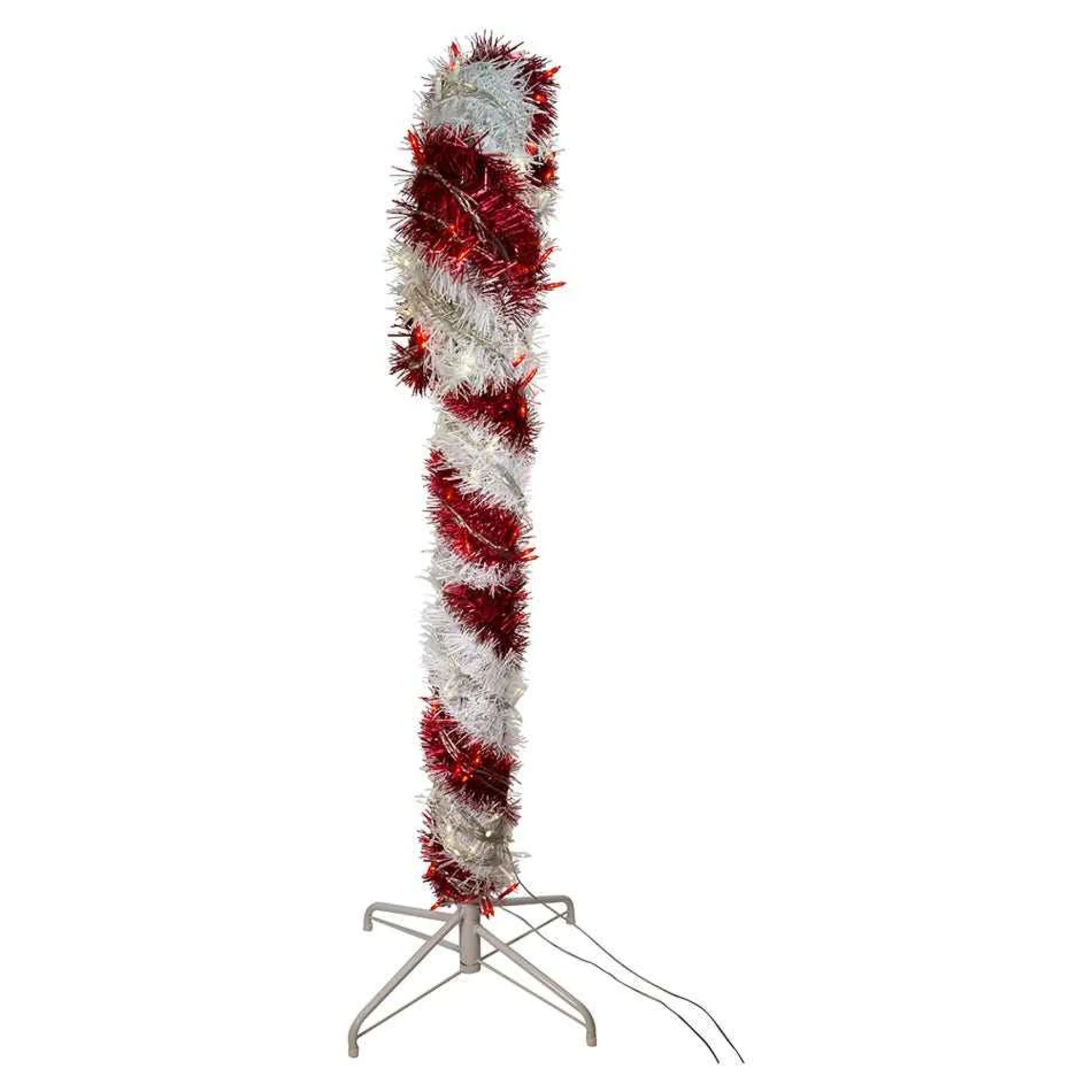 Kurt Adler Lawn And Outdoor Decor* 4-Foot Pre-Lit Red And White Led Tinsel Candy Cane