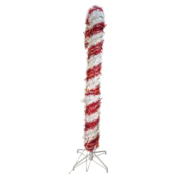 Kurt Adler Lawn And Outdoor Decor* 5-Foot Pre-Lit Red And White Led Tinsel Candy Cane