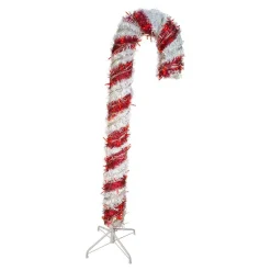 Kurt Adler Lawn And Outdoor Decor* 5-Foot Pre-Lit Red And White Led Tinsel Candy Cane