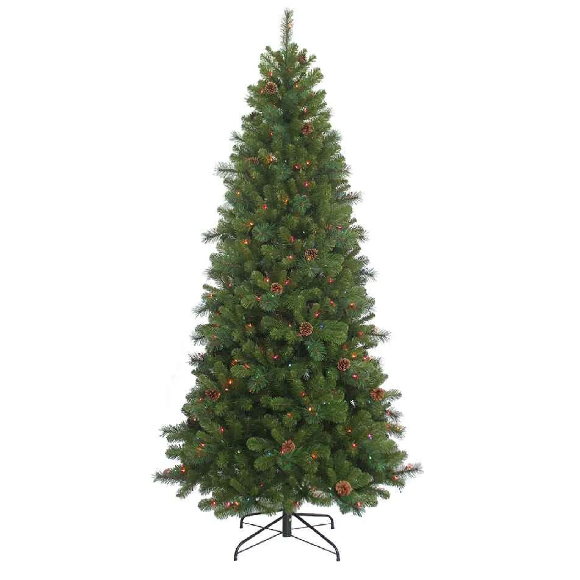 Kurt Adler Pre-Lit Trees* 7.5-Foot Slim Pre-Lit Multi-Color Burlington Tree