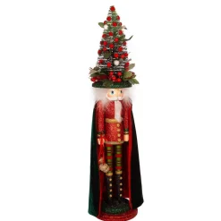 Kurt Adler Tabletop Items* 24-Inch Battery-Operated Hollywood Red And Dark Green Nutcracker With Led Hat