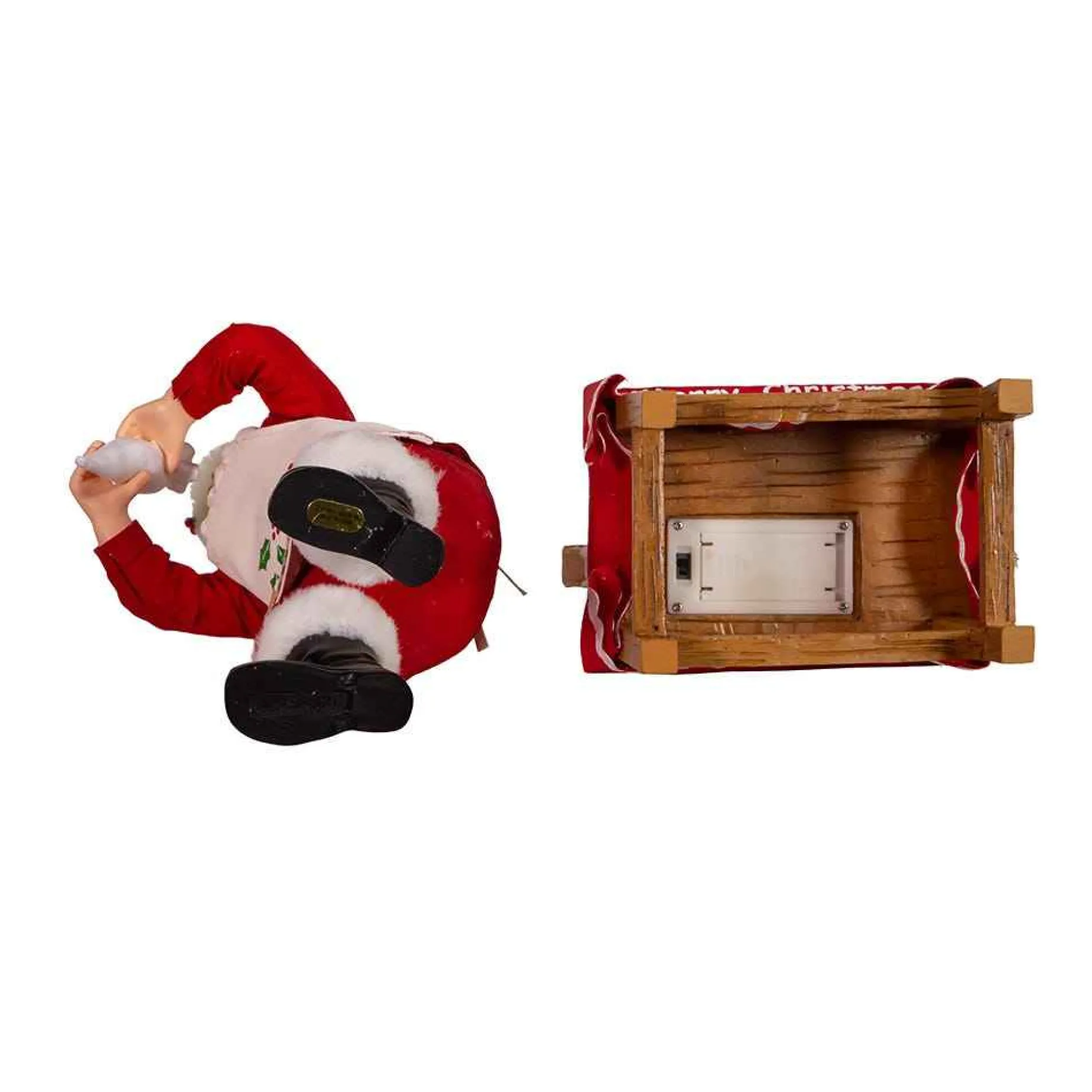 Kurt Adler Tabletop Items* 10.5-Inch Battery-Operated Fabriche Santa Decorating Led Gingerbread House Table Piece
