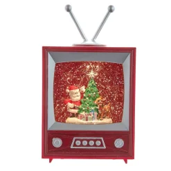 Kurt Adler Tabletop Items* 8.5-Inch Battery-Operated Rudolph And Santa Musical Tv Table Piece