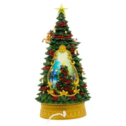 Kurt Adler Tabletop Items* 13.4-Inch Battery-Operated Musical Water Santa Tree