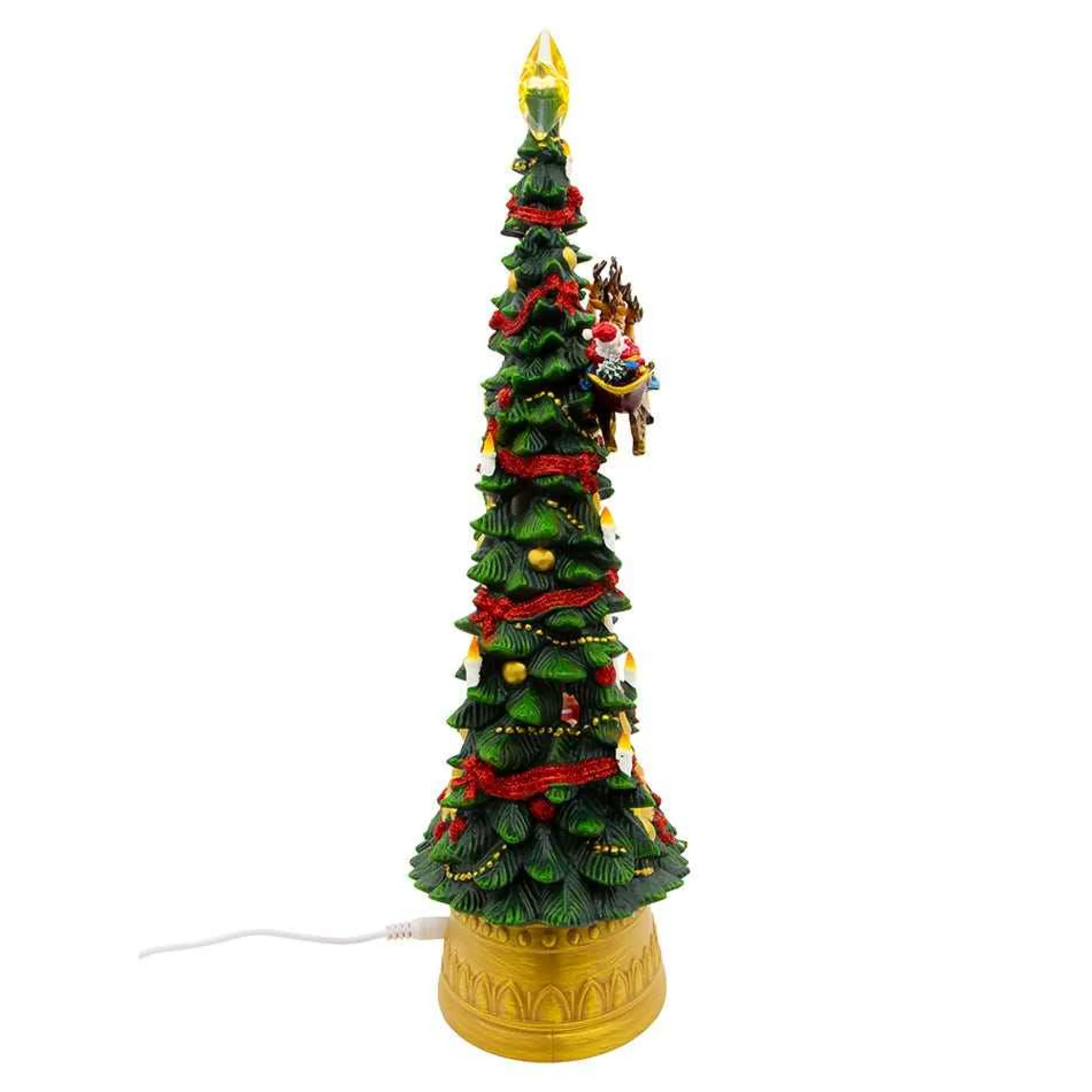 Kurt Adler Tabletop Items* 13.4-Inch Battery-Operated Musical Water Santa Tree