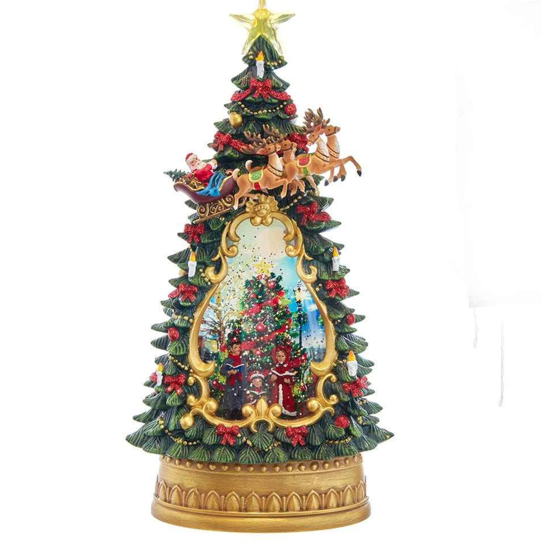 Kurt Adler Tabletop Items* 13.4-Inch Battery-Operated Musical Water Santa Tree