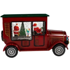 Kurt Adler Tabletop Items* 6.5-Inch Battery-Operated Lit Santa Truck Water Lantern