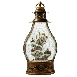 Kurt Adler Tabletop Items* 15-Inch Battery-Operated Lit Christmas Village Water Lantern