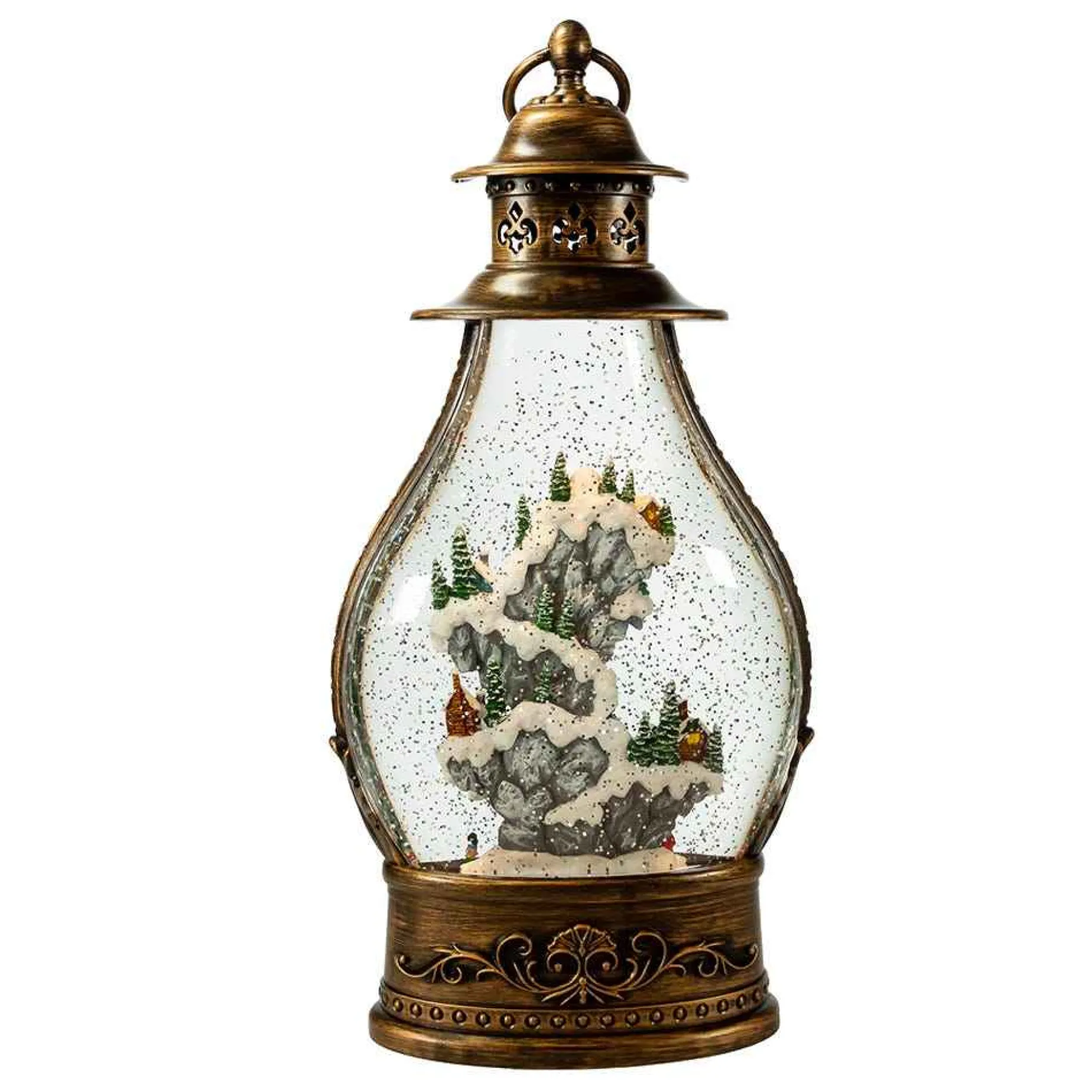 Kurt Adler Tabletop Items* 15-Inch Battery-Operated Lit Christmas Village Water Lantern