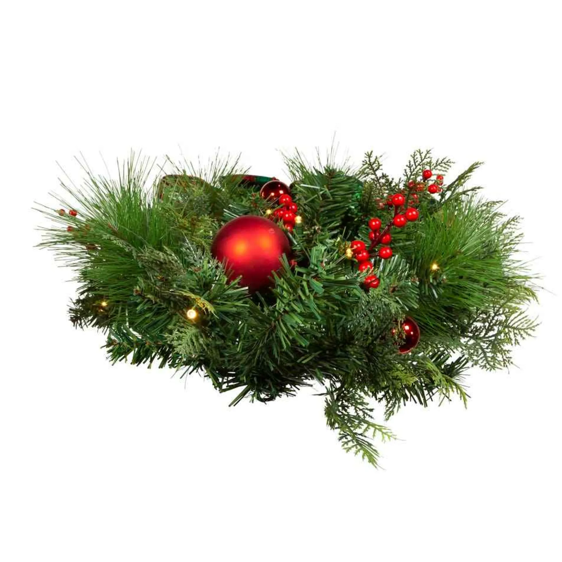 Kurt Adler Pre-Lit Trees* 26-Inch Battery-Operated Pre-Lit Red And Green Wall Tree With Bow