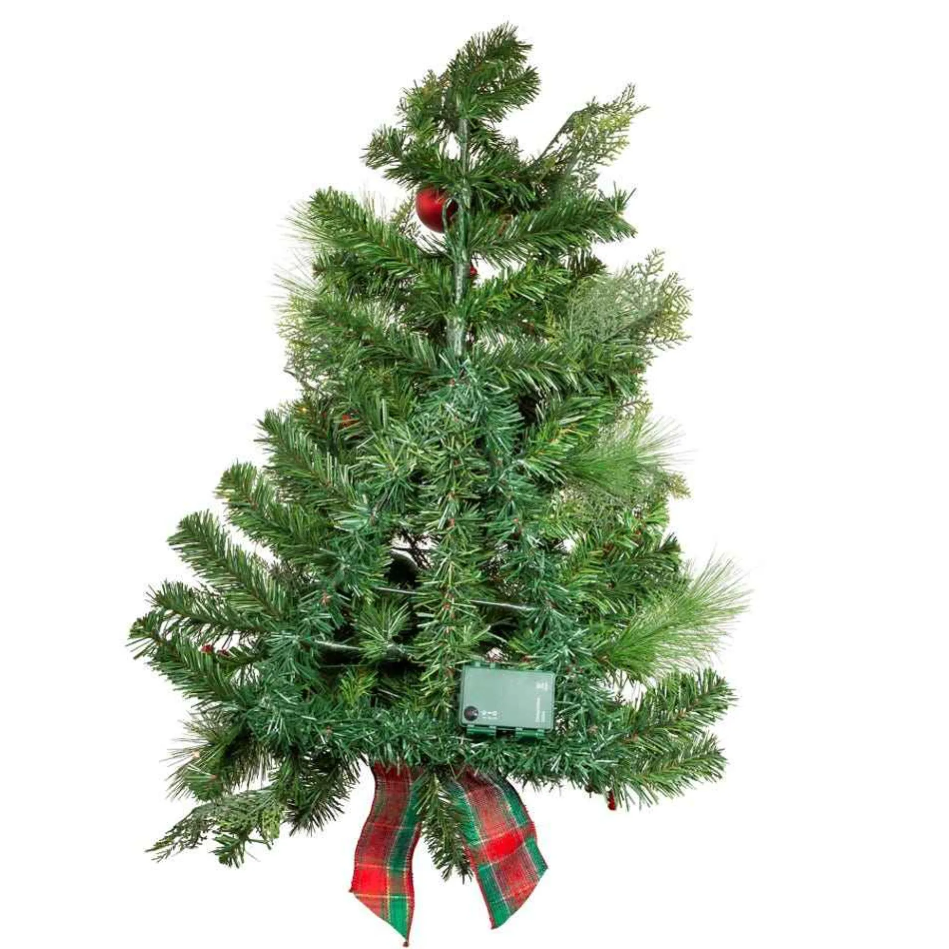 Kurt Adler Pre-Lit Trees* 26-Inch Battery-Operated Pre-Lit Red And Green Wall Tree With Bow