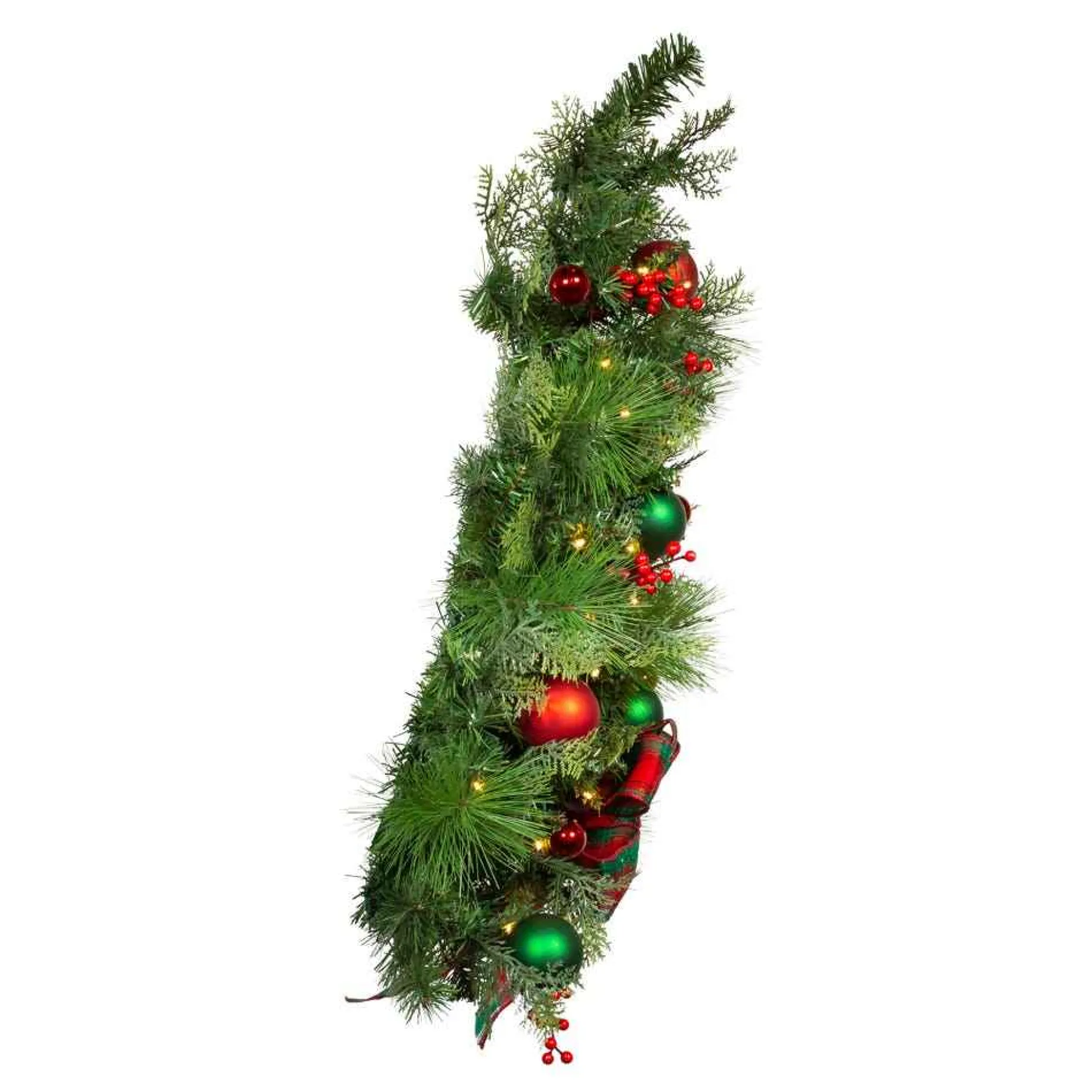 Kurt Adler Pre-Lit Trees* 26-Inch Battery-Operated Pre-Lit Red And Green Wall Tree With Bow