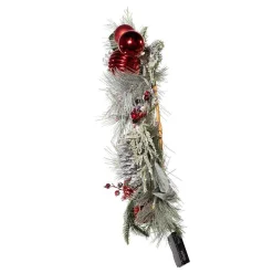 Kurt Adler Wreaths* 22-Inch Battery-Operated Red Berries, Balls And Silver Pinecone Wreath