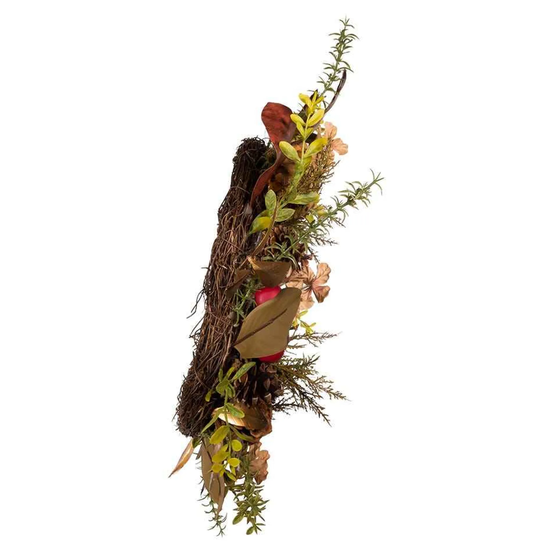 Kurt Adler Wreaths* 24-Inch Berries And Pinecone Burgundy Rattan Wreath
