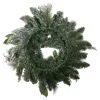Kurt Adler Wreaths* 24-Inch Blue And Gold Poinsettia Decorated Flocked Wreath