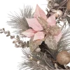 Kurt Adler Wreaths* 20-Inch Champagne And Gold Wreath With Pink Poinsettias And Ornaments
