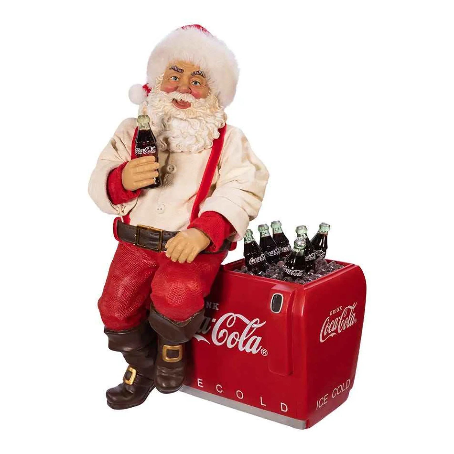 Kurt Adler Tabletop Items* 10.5-Inch Coca-Cola® Santa Sitting On Cooler Table Piece