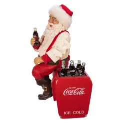 Kurt Adler Tabletop Items* 10.5-Inch Coca-Cola® Santa Sitting On Cooler Table Piece