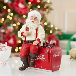 Kurt Adler Tabletop Items* 10.5-Inch Coca-Cola® Santa Sitting On Cooler Table Piece