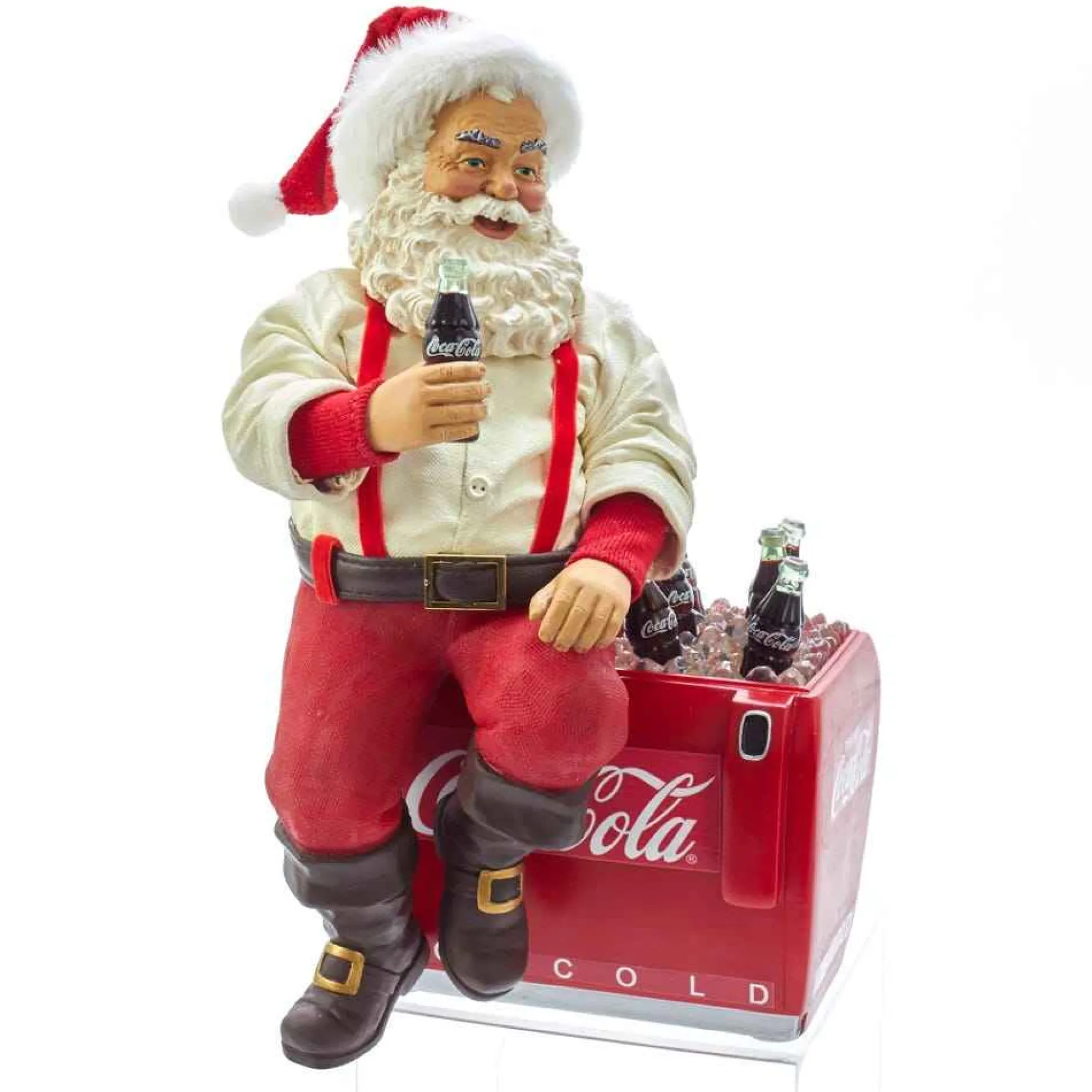 Kurt Adler Tabletop Items* 10.5-Inch Coca-Cola® Santa Sitting On Cooler Table Piece