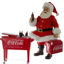Kurt Adler Tabletop Items* 10.5-Inch Coke Santa With Cooler Table Piece