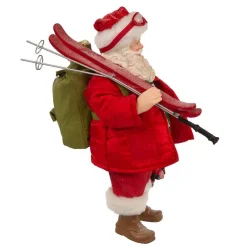 Kurt Adler Tabletop Items* 10.5-Inch Fabriche Santa With Skis