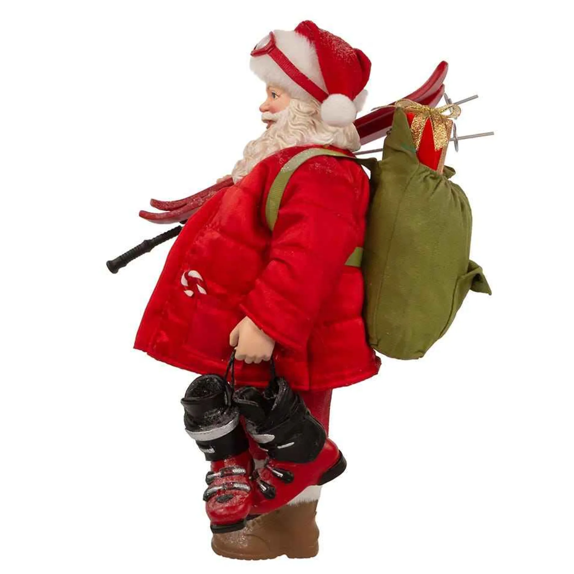 Kurt Adler Tabletop Items* 10.5-Inch Fabriche Santa With Skis