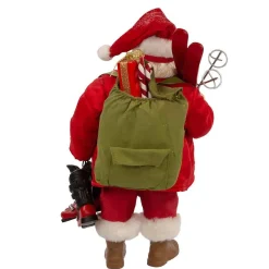 Kurt Adler Tabletop Items* 10.5-Inch Fabriche Santa With Skis