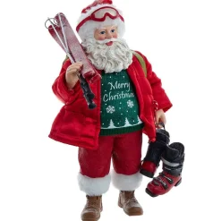 Kurt Adler Tabletop Items* 10.5-Inch Fabriche Santa With Skis
