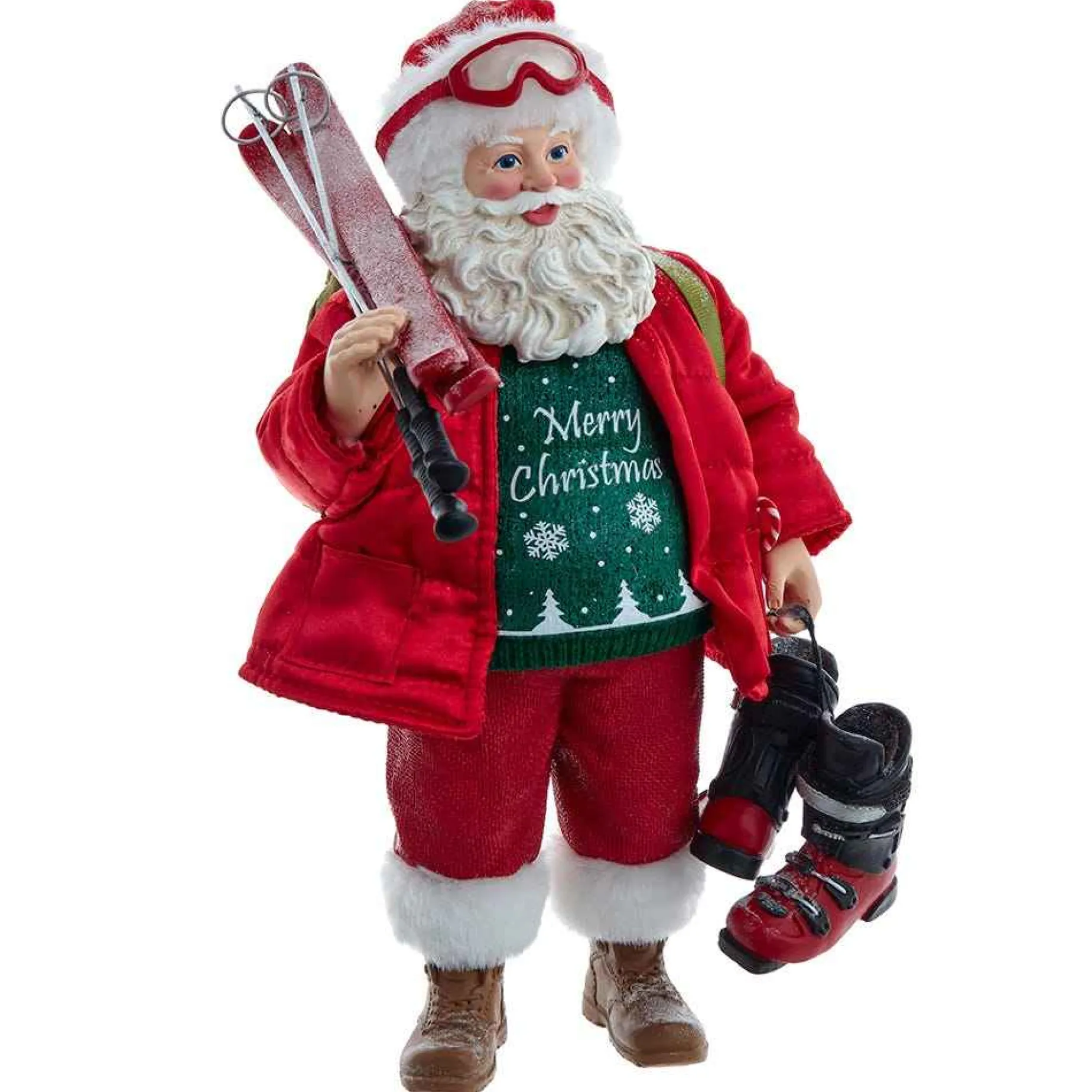 Kurt Adler Tabletop Items* 10.5-Inch Fabriche Santa With Skis