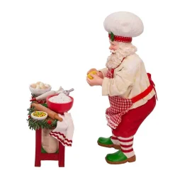 Kurt Adler Tabletop Items* 10.5-Inch Fabriche 2-Piece Baking Santa Set