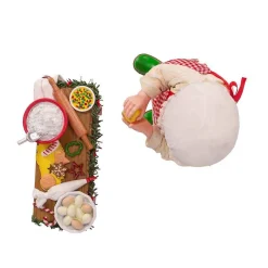 Kurt Adler Tabletop Items* 10.5-Inch Fabriche 2-Piece Baking Santa Set