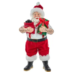 Kurt Adler Tabletop Items* 10.5-Inch Fabriche Santa With Tattoos