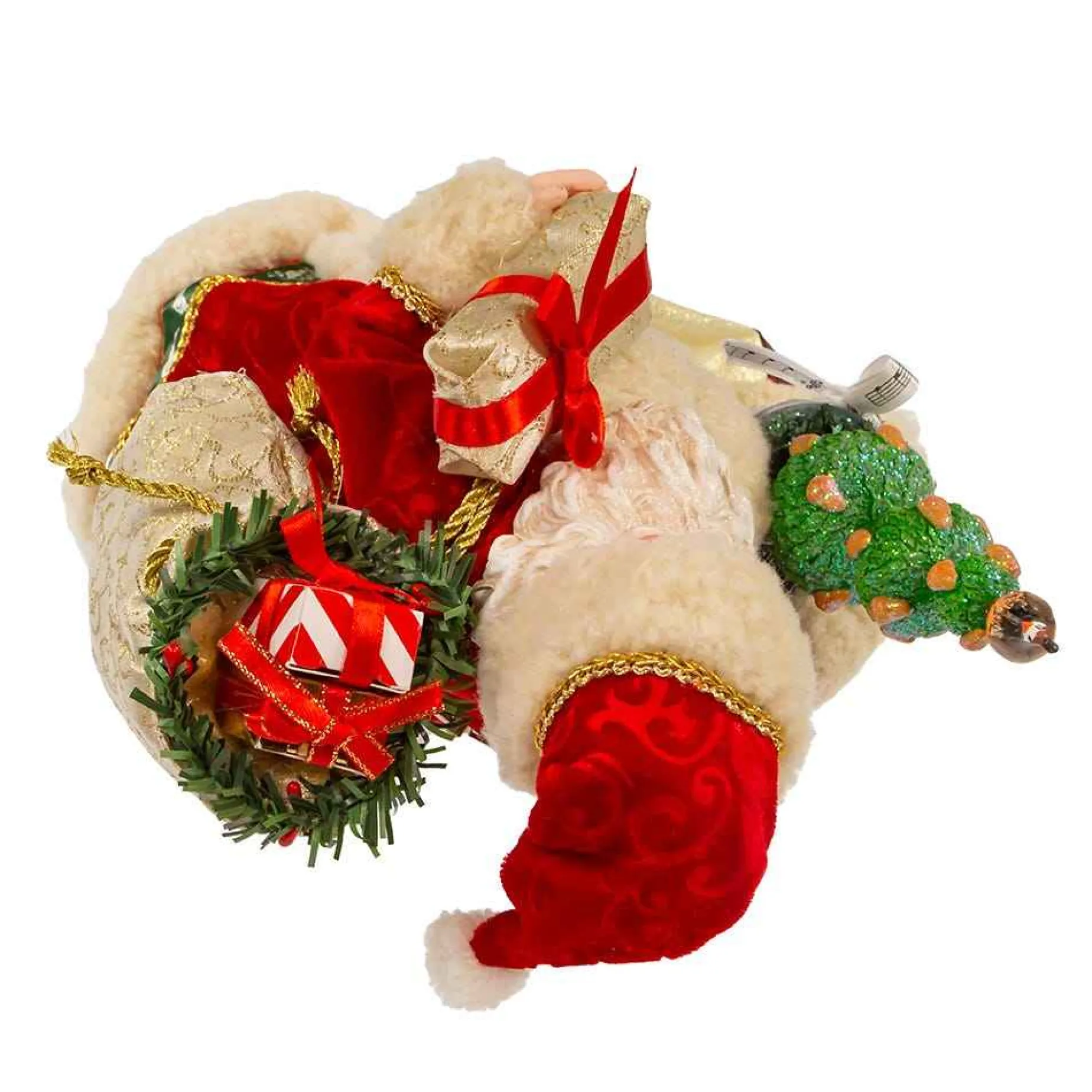 Kurt Adler Tabletop Items* 10.5-Inch Fabriche Musical 12 Days Of Christmas Santa