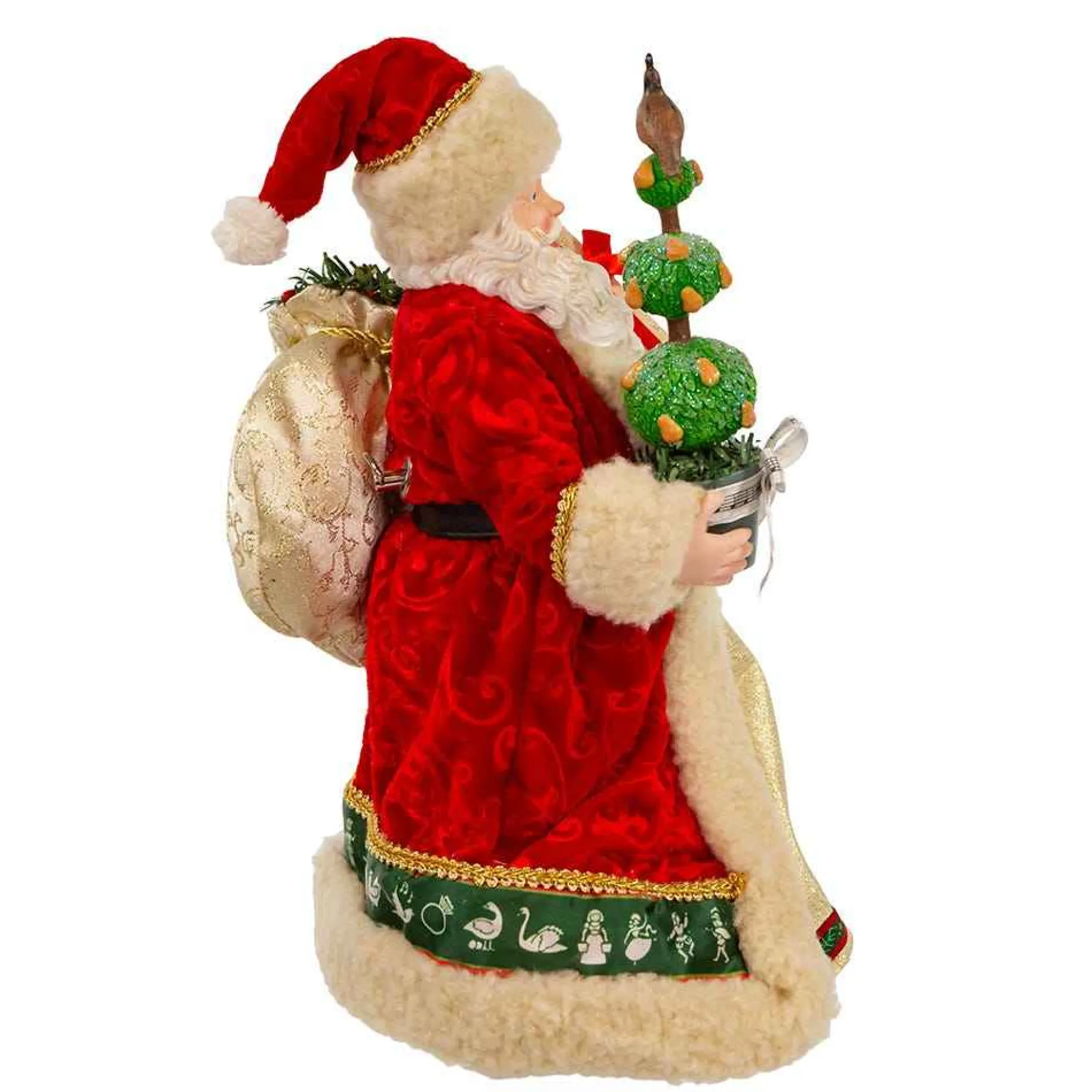 Kurt Adler Tabletop Items* 10.5-Inch Fabriche Musical 12 Days Of Christmas Santa