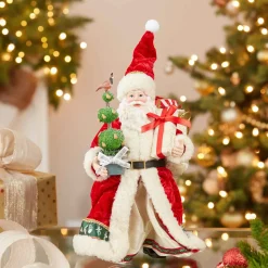 Kurt Adler Tabletop Items* 10.5-Inch Fabriche Musical 12 Days Of Christmas Santa