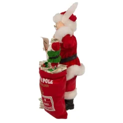 Kurt Adler Tabletop Items* 10.5-Inch Fabriche Santa With Mail And Elf