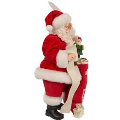 Kurt Adler Tabletop Items* 10.5-Inch Fabriche Santa With Mail And Elf