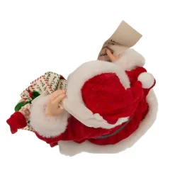Kurt Adler Tabletop Items* 10.5-Inch Fabriche Santa With Mail And Elf