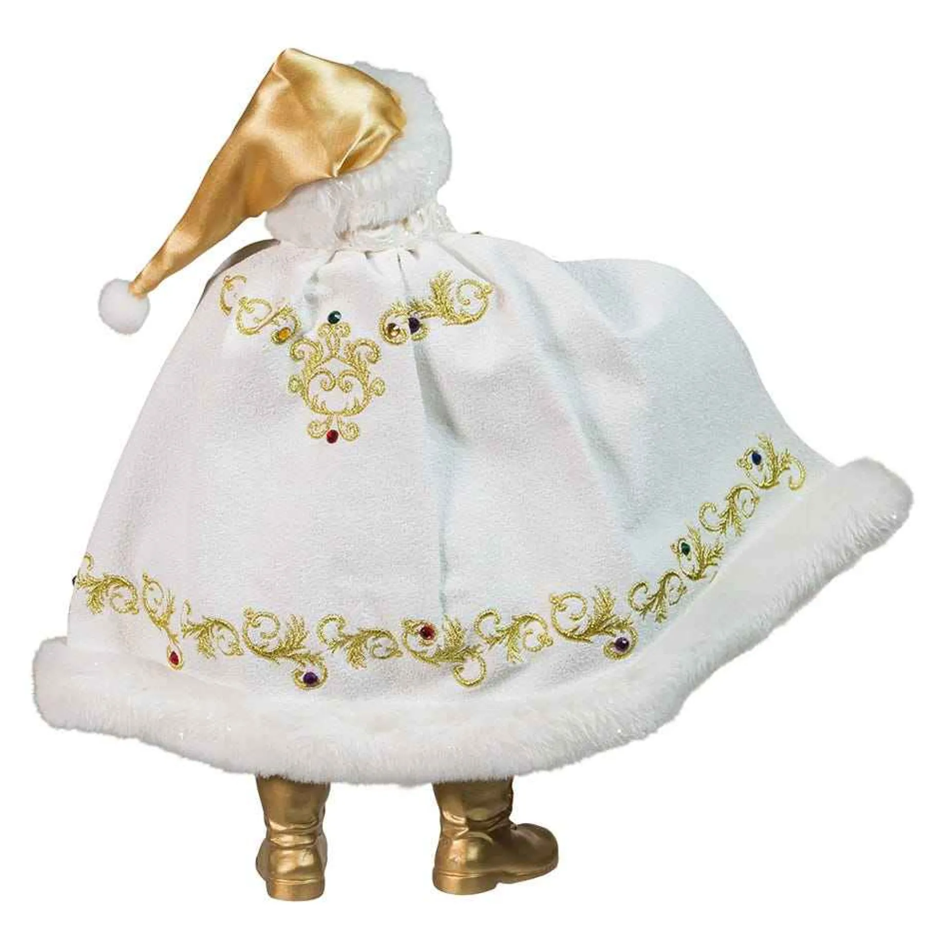 Kurt Adler Tabletop Items* 10.5-Inch Fabriche White And Gold Santa