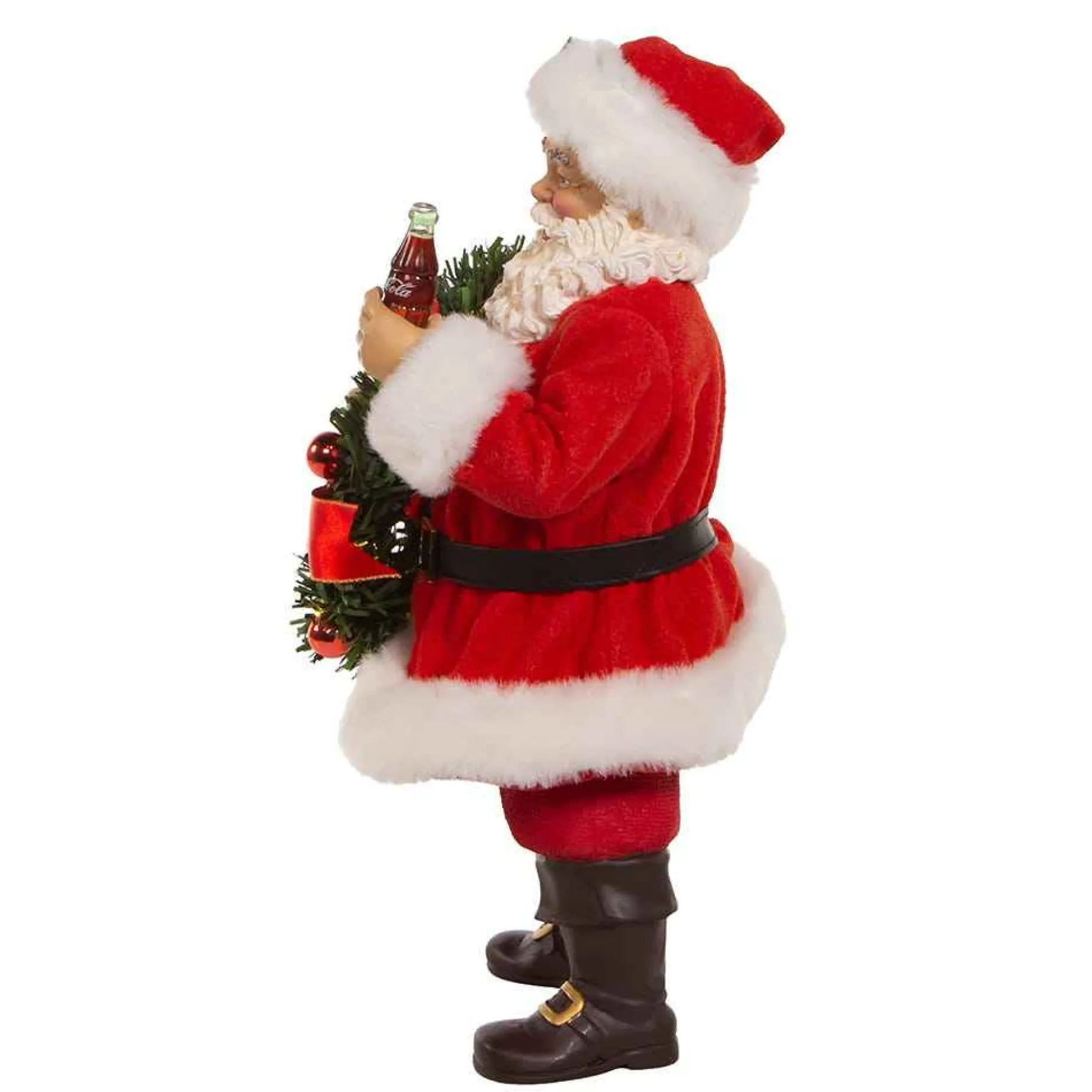 Kurt Adler Tabletop Items* 10.5-Inch Fabriche™ Coca-Cola® Battery Operated Santa With Lighted Wreath