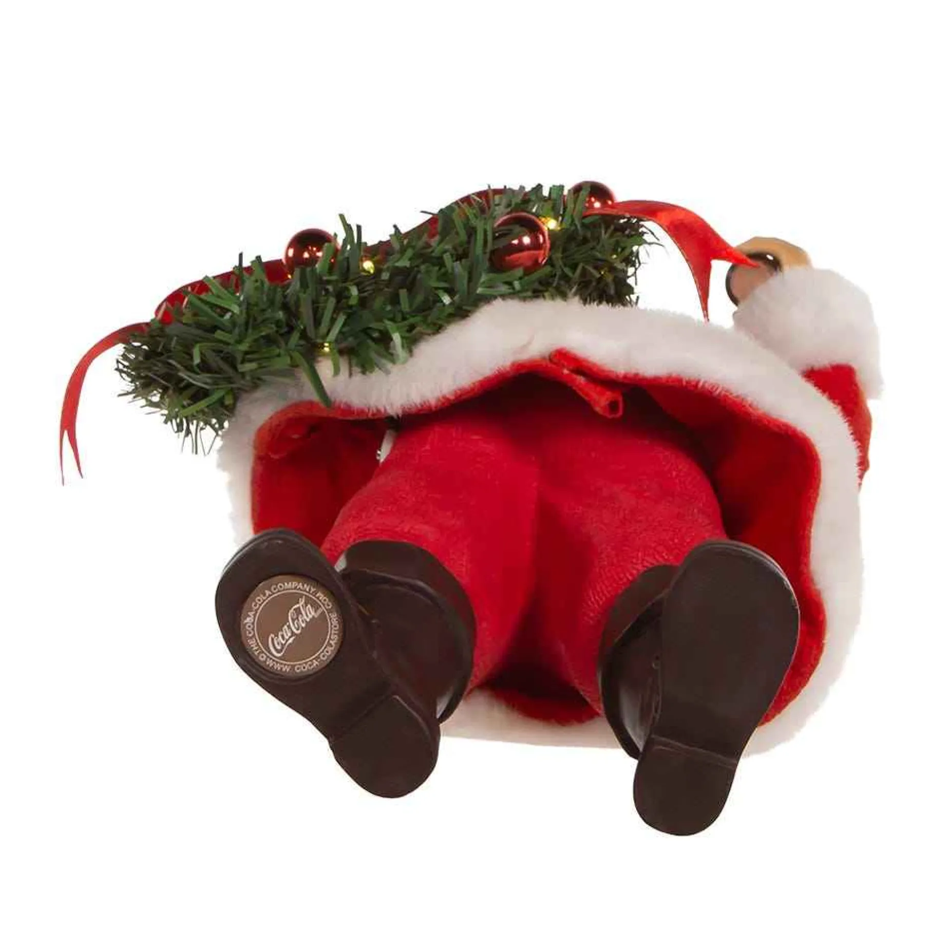 Kurt Adler Tabletop Items* 10.5-Inch Fabriche™ Coca-Cola® Battery Operated Santa With Lighted Wreath