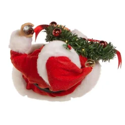 Kurt Adler Tabletop Items* 10.5-Inch Fabriche™ Coca-Cola® Battery Operated Santa With Lighted Wreath