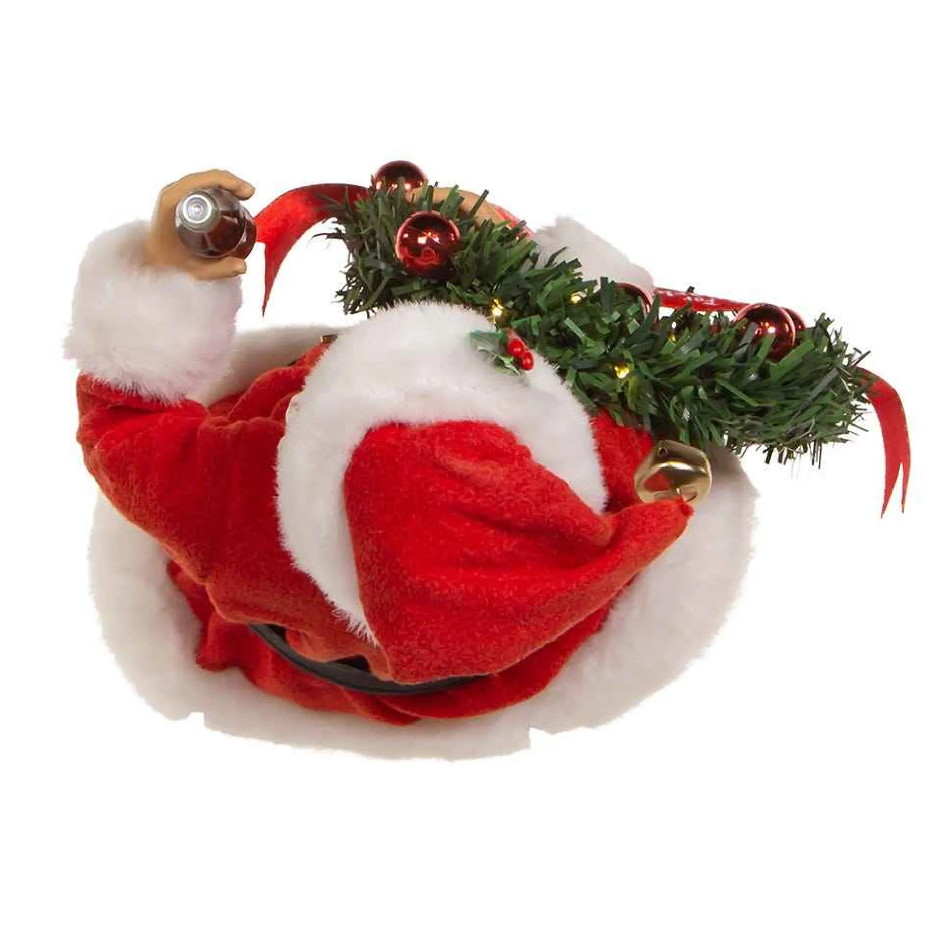 Kurt Adler Tabletop Items* 10.5-Inch Fabriche™ Coca-Cola® Battery Operated Santa With Lighted Wreath
