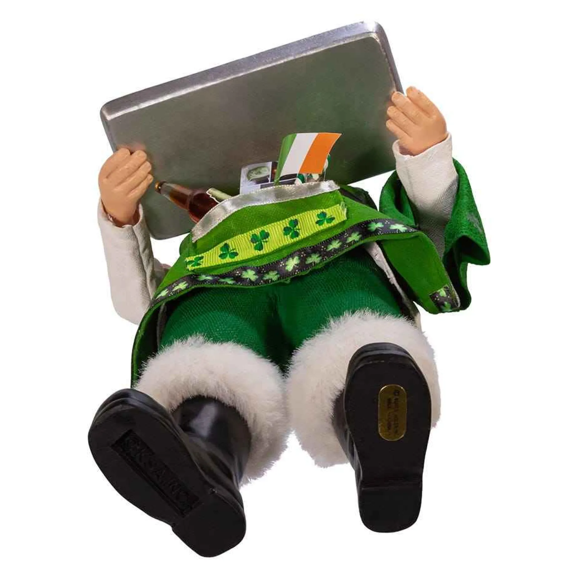 Kurt Adler Tabletop Items* 10.5-Inch Fabriche™ Musical Irish Chef Santa