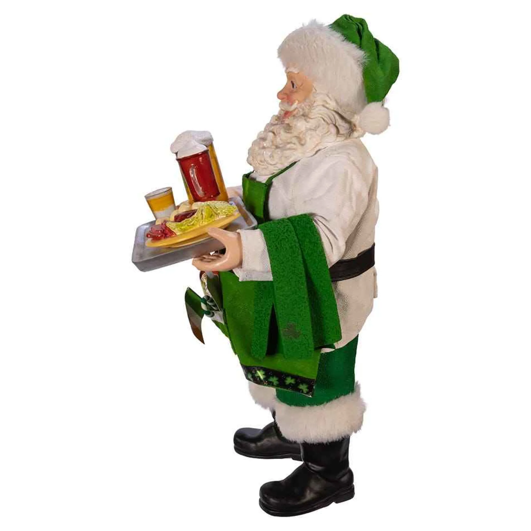 Kurt Adler Tabletop Items* 10.5-Inch Fabriche™ Musical Irish Chef Santa