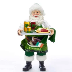 Kurt Adler Tabletop Items* 10.5-Inch Fabriche™ Musical Irish Chef Santa