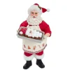 Kurt Adler Tabletop Items* 10.5-Inch Fabriche Santa And Tray Of Santa Face Cake