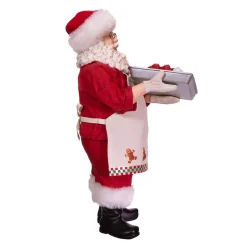 Kurt Adler Tabletop Items* 10.5-Inch Fabriche Santa And Tray Of Santa Face Cake